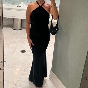 Black Halter Neck Gown